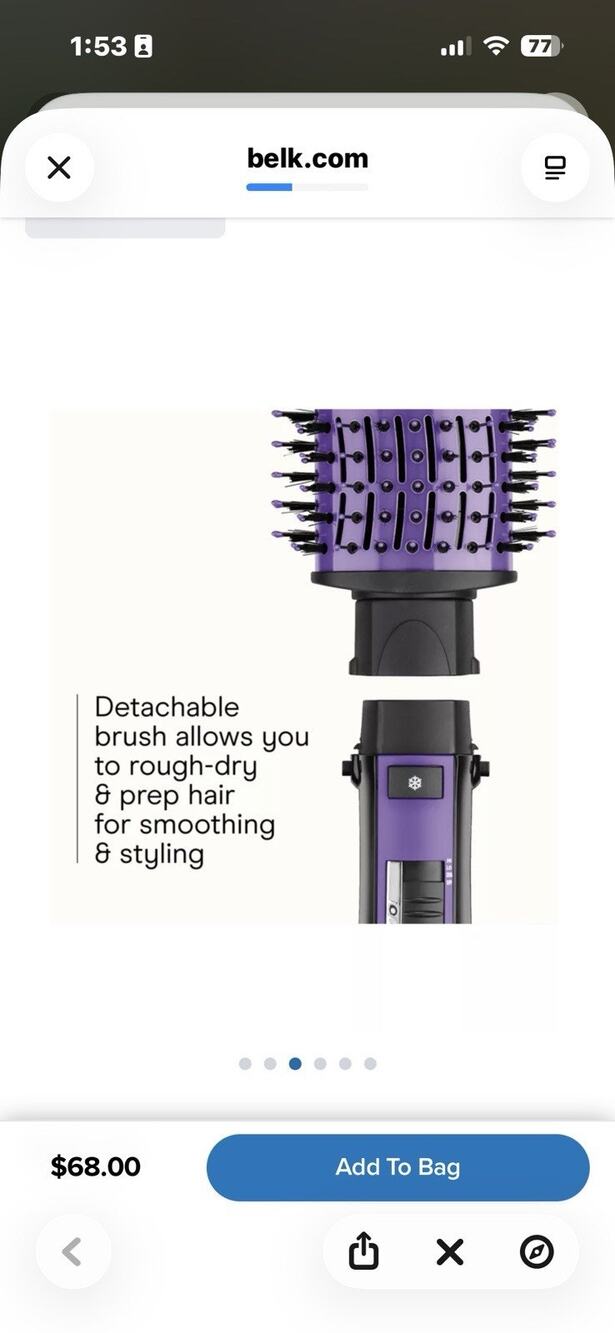 InfinitiPRO Conair The Knot Dr Detangling Hot Air Brush Dryer Volume Hair